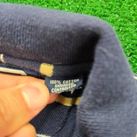 Notre Dame Fighting Irish Polo Shirt Mens Large Blue Striped Vintage College - Picture 7 of 8